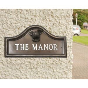 Black Country Metal Works Bronze Finish Jack Russell Dog Arched House Name Plaque Black Country Metal Works Bronze Finish Jack Russell Dog Arched House Name Plaque