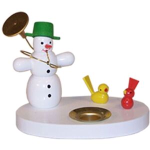 Fa. Volker Zenker Erzgebirgische Volkskunst Table Decoration Candle Holder Snowman With Instrument Height 7 Cm New Fa. Volker Zenker Erzgebirgische Volkskunst Table Decoration Candle Holder Snowman With Instrument Height 7 Cm New