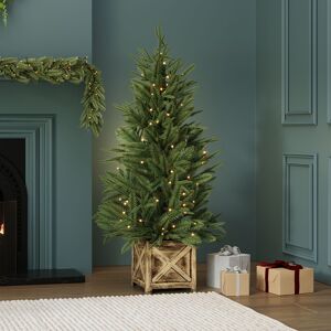 Charles Bentley Luxury Indoor Outdoor 4ft Pre-Lit Faux Christmas Tree In Box Planter Charles Bentley Luxury Indoor Outdoor 4ft Pre-Lit Faux Christmas Tree In Box Planter