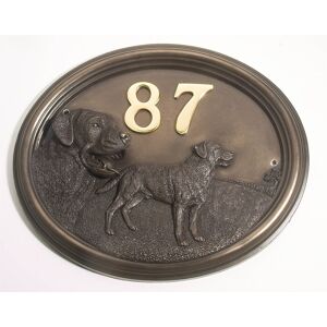 Black Country Metal Works Bronze Finish Labrador Dog House Number Sign Black Country Metal Works Bronze Finish Labrador Dog House Number Sign