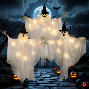 Sunbeauty 3pcs Halloween Decorations Outdoor,Indoor,Hanging Ghosts Halloween Decor Spooky Sunbeauty 3pcs Halloween Decorations Outdoor,Indoor,Hanging Ghosts Halloween Decor Spooky
