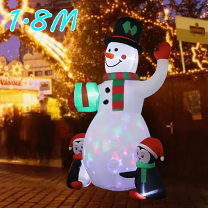 Does Not Apply 1.8m Christmas Decoration Inflatable Toy Gift Snowman Penguin Built-In Led Light Does Not Apply 1.8m Christmas Decoration Inflatable Toy Gift Snowman Penguin Built-In Led Light
