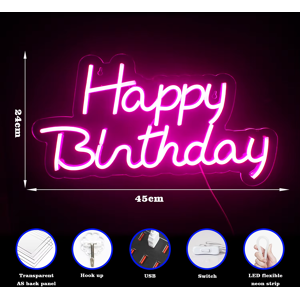 Does Not Apply Happy Birthday Led Neon Sign Lights Letters Decoration Indoor Wall Art Hanging L Does Not Apply Happy Birthday Led Neon Sign Lights Letters Decoration Indoor Wall Art Hanging L