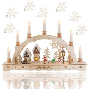 The Christmas Workshop Christmas Wooden Candle Bridge 18 Led Warm White Light Window Decoration Gift The Christmas Workshop Christmas Wooden Candle Bridge 18 Led Warm White Light Window Decoration Gift