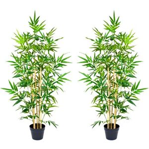 Greenbrokers 2x Artificial Bamboo Trees - 140cm/4ft Greenbrokers 2x Artificial Bamboo Trees - 140cm/4ft