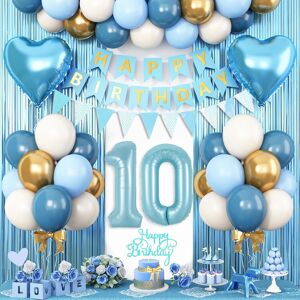10th Birthday Decorations Blue White Gold,10th Birthday Balloons With Happy Birt 10th Birthday Decorations Blue White Gold,10th Birthday Balloons With Happy Birt