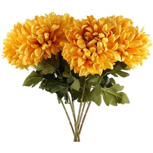 Leaf Artificial Flowers Extra Large Reflex Chrysanthemum - Gold 75cm Pack Of 6 Leaf Artificial Flowers Extra Large Reflex Chrysanthemum - Gold 75cm Pack Of 6