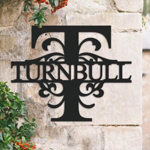 Black Country Metal Works Traditional Personalised Monogram House Name Sign - Letter T Black Country Metal Works Traditional Personalised Monogram House Name Sign - Letter T