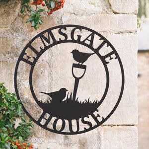 Black Country Metal Works Customisable Steel Robin Circular House Name Sign Black Country Metal Works Customisable Steel Robin Circular House Name Sign