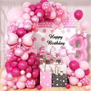 Does Not Apply Pink 3rd Birthday Balloons Decorations, Hot Pink Rose Polka Dots Balloons Arch K Does Not Apply Pink 3rd Birthday Balloons Decorations, Hot Pink Rose Polka Dots Balloons Arch K