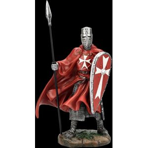 Veronese Templar Knight Figurine - Red Armor With White Cross - Medieval Deco Veronese Templar Knight Figurine - Red Armor With White Cross - Medieval Deco