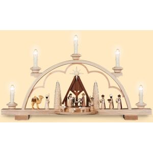 Müller German Candle Arch Nativity Scene With Manger, Length 57 Cm / 22 .. Mu 12528 New Müller German Candle Arch Nativity Scene With Manger, Length 57 Cm / 22 .. Mu 12528 New