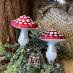 Gisela Graham 4x Glass Toadstool Clip On Christmas Tree Decoration For Barelybunbury Gisela Graham 4x Glass Toadstool Clip On Christmas Tree Decoration For Barelybunbury