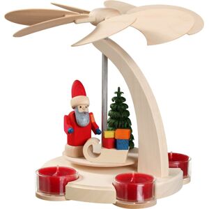 Seiffener Volkskunst German Christmas Pyramid Santa With Sledge, 1-Tier, Height 18 Cm .. Sv 16251 New Seiffener Volkskunst German Christmas Pyramid Santa With Sledge, 1-Tier, Height 18 Cm .. Sv 16251 New