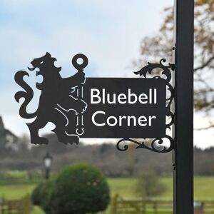 Black Country Metal Works New Black Lion And Staff Iron Bracketed House Name Sign Black Country Metal Works New Black Lion And Staff Iron Bracketed House Name Sign