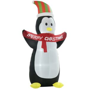 Homcom 8ft Inflatable Penguin & Christmas Banner Decoration Inner Led Lights Homcom 8ft Inflatable Penguin & Christmas Banner Decoration Inner Led Lights