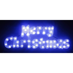 Does Not Apply ® 49cm White Light Up Led Merry Christmas Sign - Christmas Decorations Does Not Apply ® 49cm White Light Up Led Merry Christmas Sign - Christmas Decorations