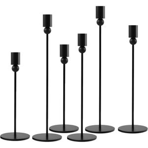 Vkty 6pcs Black Candle Holders Set, Globe And Column Design Tall Candlestick Stand F Vkty 6pcs Black Candle Holders Set, Globe And Column Design Tall Candlestick Stand F