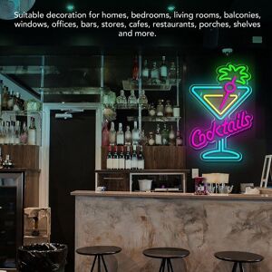Led Neon Light Sign Bright Color Dimmable Cocktail Glass Shape Safe Led Light Up Led Neon Light Sign Bright Color Dimmable Cocktail Glass Shape Safe Led Light Up