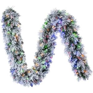 Costco 9ft (2.7m) Pre-Lit Flocked Glitter Christmas Garland With 150 Colour Changing Le Costco 9ft (2.7m) Pre-Lit Flocked Glitter Christmas Garland With 150 Colour Changing Le
