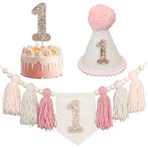 Does Not Apply 1st Birthday Highchair Banner Decorations For First Boys Khaki Cone Hat With One Does Not Apply 1st Birthday Highchair Banner Decorations For First Boys Khaki Cone Hat With One