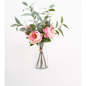Blooming Artificial - 50cm Pink Faux Peony Bunch - Fake Indoor Bouquet Gift Blooming Artificial - 50cm Pink Faux Peony Bunch - Fake Indoor Bouquet Gift