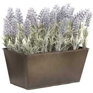 Greenbrokers Artificial Lavender Window Box 30cm Rustic Tin Planter Greenbrokers Artificial Lavender Window Box 30cm Rustic Tin Planter