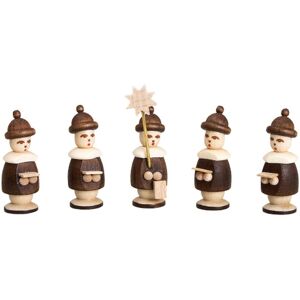 Erzgebirgische Volkskunst Drechslerei Schalling Miniature Figures Kurrende (5) Brown Height 2.7 Cm New Toy Decoration Wood Erzgebirgische Volkskunst Drechslerei Schalling Miniature Figures Kurrende (5) Brown Height 2.7 Cm New Toy Decoration Wood