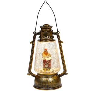Premier Christmas Lantern Water Spinner 24cm Glitter Light Up - Robin And Postbox Premier Christmas Lantern Water Spinner 24cm Glitter Light Up - Robin And Postbox