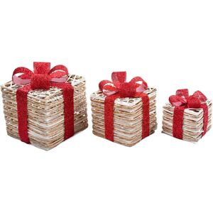 Shatchi 3pcs Christmas Parcel Led Light Up Gift Box Rattan Indoor Xmas Festiv Home Decor Shatchi 3pcs Christmas Parcel Led Light Up Gift Box Rattan Indoor Xmas Festiv Home Decor