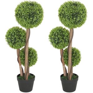 Homcom Artificial Plants Boxwood Ball Topiary Trees Set Of 2 Indoor Outdoor Homcom Artificial Plants Boxwood Ball Topiary Trees Set Of 2 Indoor Outdoor