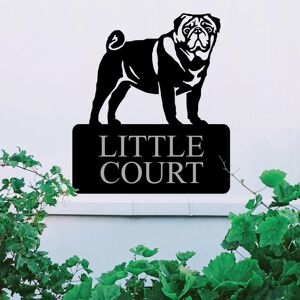 Black Country Metal Works Customisable Steel Pug House Name Sign Black Country Metal Works Customisable Steel Pug House Name Sign