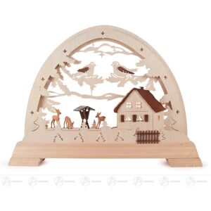 Großhandel Dregeno Round Arch With Deer And Manger, Electric Illuminated Bxhxt = 49x36, 5x6, 5cm Großhandel Dregeno Round Arch With Deer And Manger, Electric Illuminated Bxhxt = 49x36, 5x6, 5cm