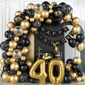 Does Not Apply 40th Black Gold Birthday Decorations For Men Black And Gold Balloons Arch Kit Wi Does Not Apply 40th Black Gold Birthday Decorations For Men Black And Gold Balloons Arch Kit Wi