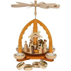 Erzgebirgische Volkskunst Richard Glässer Gmbh Christmas Pyramid Birthday Of Christ Natural Tealight & Candles 27cm Holy Erzgebirgische Volkskunst Richard Glässer Gmbh Christmas Pyramid Birthday Of Christ Natural Tealight & Candles 27cm Holy