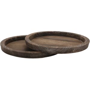 Sodial 2x(2pcs Rustic Wooden Tray Candle Holder - Small Decorative Plate Pillar1963 Sodial 2x(2pcs Rustic Wooden Tray Candle Holder - Small Decorative Plate Pillar1963