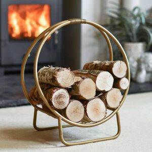 Black Country Metal Works Gold Circular Log Rack & Holder - 45cm Black Country Metal Works Gold Circular Log Rack & Holder - 45cm