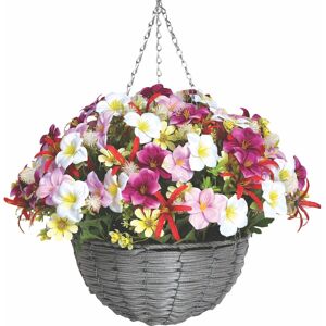 Straits Realistic Artificial Floral Arrangement Narcissus Flowers Hanging Basket 40cm Straits Realistic Artificial Floral Arrangement Narcissus Flowers Hanging Basket 40cm