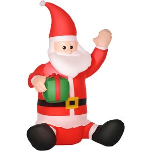 Homcom 4ft Lighted Inflatable Santa Claus With Gift Box Christmas Outdoor Homcom 4ft Lighted Inflatable Santa Claus With Gift Box Christmas Outdoor
