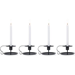 Nuptio 4 Pcs Retro Iron Simple Black Candelabrum Chamberstick Candlestick Holde Nuptio 4 Pcs Retro Iron Simple Black Candelabrum Chamberstick Candlestick Holde