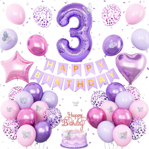 Does Not Apply 3rd Birthday Decoration For Girls,Pink Purple 3rd Birthday Balloon Number 3 Ball Does Not Apply 3rd Birthday Decoration For Girls,Pink Purple 3rd Birthday Balloon Number 3 Ball