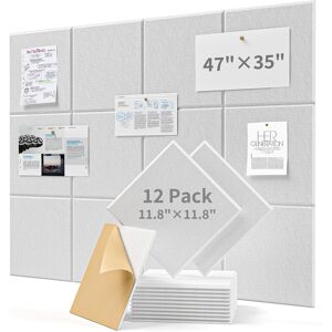 Large Cork Board, 120x90cm Felt Wall Tiles Self-Adhesive, 12 Pack Bulletin Board Large Cork Board, 120x90cm Felt Wall Tiles Self-Adhesive, 12 Pack Bulletin Board