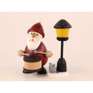 Kunsthandwerk Ullrich Christmas Figure Santa Claus With Drum And Lantern Height 9.5cm New Miniature Kunsthandwerk Ullrich Christmas Figure Santa Claus With Drum And Lantern Height 9.5cm New Miniature