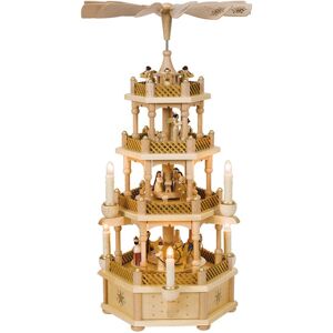 Richard Glässer Seiffen German Christmas Pyramid Nativity Scene, 3-Tier, Height 59 Cm / 2.. Rg 16714 New Richard Glässer Seiffen German Christmas Pyramid Nativity Scene, 3-Tier, Height 59 Cm / 2.. Rg 16714 New