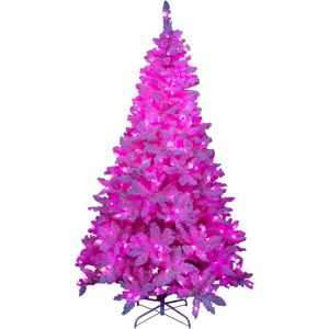 Shatchi 6ft Prelit Christmas Tree Artificial Snow Flock Pine Pink Led Holiday Home Decor Shatchi 6ft Prelit Christmas Tree Artificial Snow Flock Pine Pink Led Holiday Home Decor