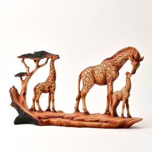 Widdop Resin Figurine Safari Themed Sculpture 3d Giraffe Wooden Effect Home Ornament Widdop Resin Figurine Safari Themed Sculpture 3d Giraffe Wooden Effect Home Ornament