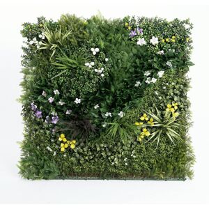 Blooming Artificial - Faux Wildflower Living Wall Mats - Green Foliage Panel Blooming Artificial - Faux Wildflower Living Wall Mats - Green Foliage Panel