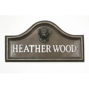 Black Country Metal Works Bronze Finish Boxer Dog Arched House Name Sign Black Country Metal Works Bronze Finish Boxer Dog Arched House Name Sign