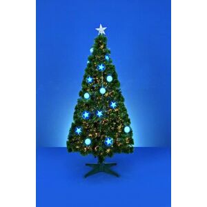 Premier Led Fibre Optic Christmas Tree With Blue Flashing Baubles - 6 Foot Premier Led Fibre Optic Christmas Tree With Blue Flashing Baubles - 6 Foot