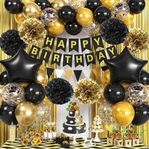 Does Not Apply Black And Gold Birthday Decorations, Gold Black Balloons Fringe Curtain Star Foi Does Not Apply Black And Gold Birthday Decorations, Gold Black Balloons Fringe Curtain Star Foi